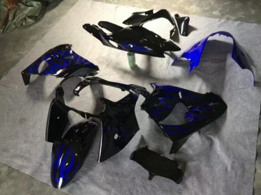 00-01 Glänzend Schwarz Blau Flamme Kawasaki ZX9R Motorrad Verkleidung