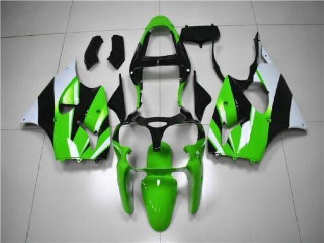 00-02 Grün Weiß Schwarz Kawasaki ZX6R Motorrad Verkleidung