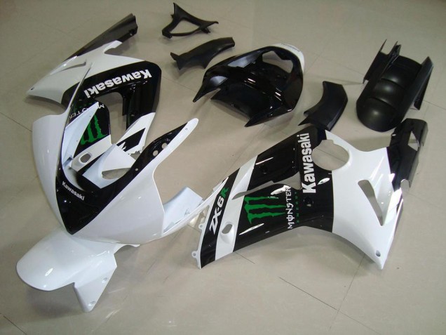 03-04 Weiß Monster Kawasaki ZX6R Motorrad Verkleidungen