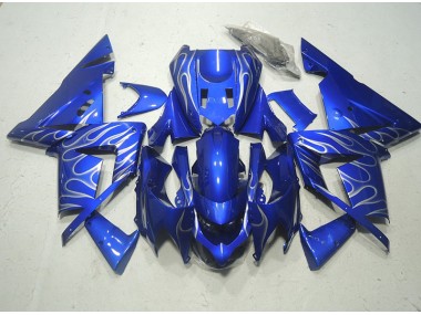 03-05 Blau weiße Flamme Kawasaki ZX10R Motorrad Verkleidung