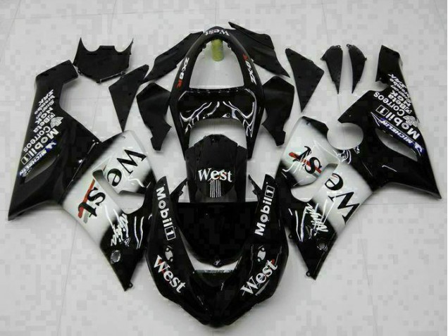 05-06 Schwarz Kawasaki ZX6R Motorrad Verkleidung Komplett Sets