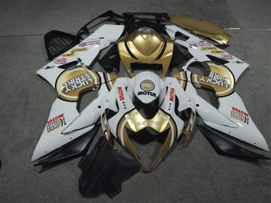 05-06 Weiß Gold Lucky Strike Motul Suzuki GSXR 1000 Motorrad Verkleidung