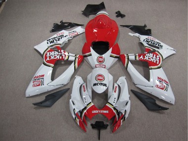 05-06 Weiß Lucky Strike Rot Motul Suzuki GSXR 1000 Motorrad Verkleidung