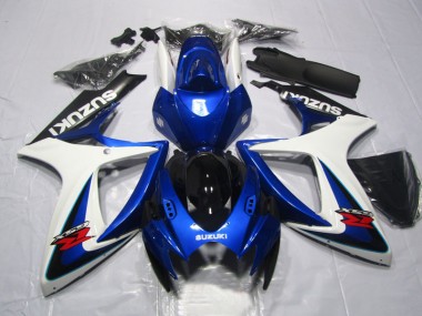 06-07 Blau Weiß Suzuki GSXR 600 Motorrad Verkleidung