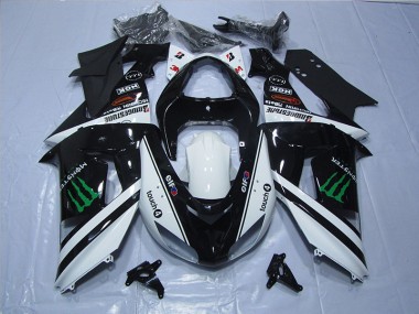 06-07 Schwarz weißes Touch4 Monster Kawasaki ZX10R Motorrad Verkleidung