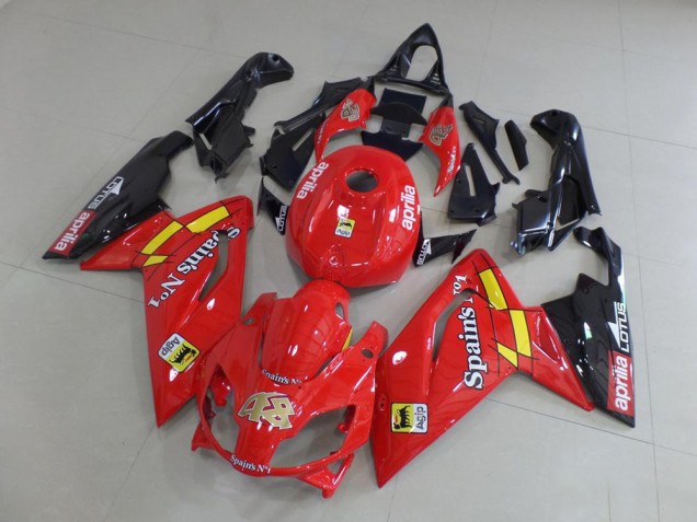 06-11 Rot und Schwarz Aprilia RS125 Motorrad Verkleidung