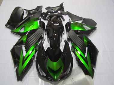 06-11 Schwarz Grün Kawasaki ZX14R ZZR1400 Motorrad Verkleidung