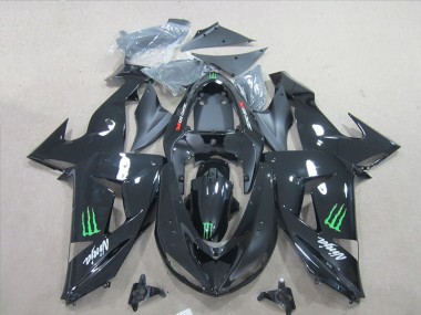 07-08 Schwarz Ninja Grünmonster Kawasaki ZX6R Motorrad Verkleidung