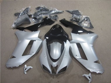 07-08 Silber Schwarz Kawasaki ZX6R Motorrad Verkleidung