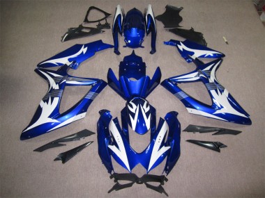 08-10 Blau Weiß Suzuki GSXR 600 Motorrad Verkleidung