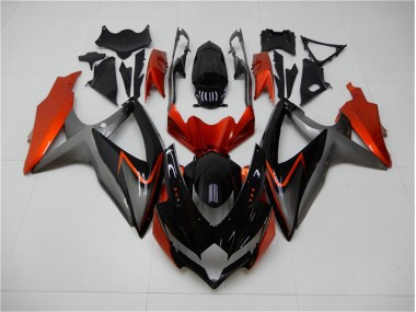 08-10 Schwarz Orange Grau Suzuki GSXR 600/750 Motorrad Verkleidung