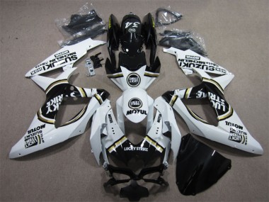 08-10 Weiß Lucky Strike Schwarz Motul Suzuki GSXR 600 Motorrad Verkleidung