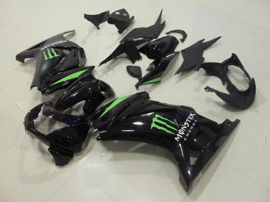 08-12 Schwarz Grün Monster Energie Kawasaki ZX250R Motorrad Verkleidung