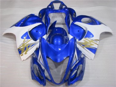 08-19 Blau Weiß Suzuki GSXR 1300 Hayabusa Motorrad Vollverkleidung