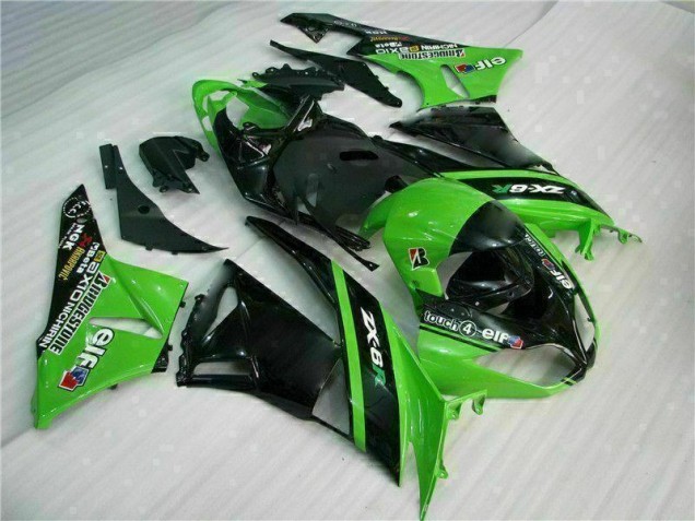 09-12 Grün Schwarz Kawasaki ZX6R Motorrad Verkleidung