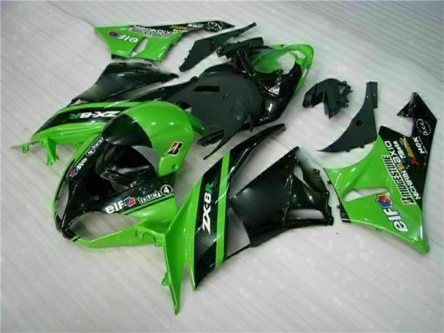 09-12 Grün Schwarz Kawasaki ZX6R Motorrad Verkleidung