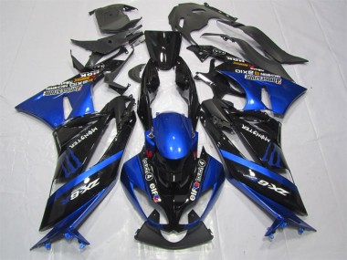 09-12 Schwarz Blaus Monster Kawasaki ZX6R Motorrad Verkleidung