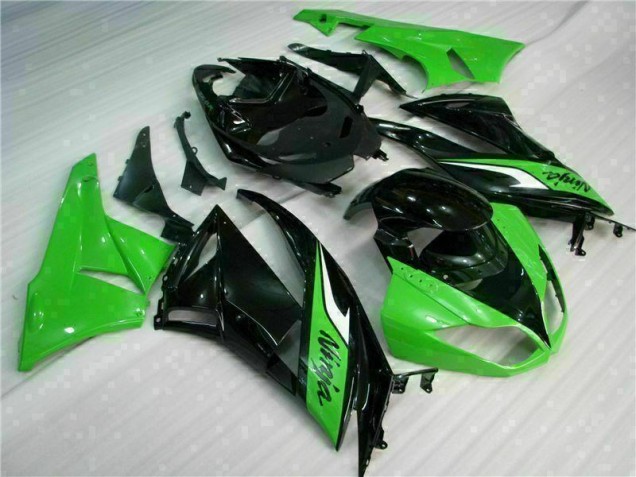 09-12 Schwarz Grün Kawasaki ZX6R Motorrad Vollverkleidung