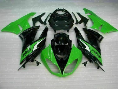 09-12 Schwarz Grün Kawasaki ZX6R Motorrad Vollverkleidung