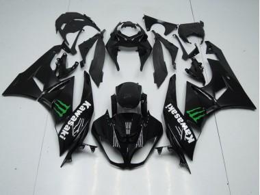 09-12 Schwarz mit Monster Kawasaki ZX6R Motorrad Verkleidung