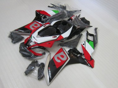 09-15 Schwarz Rot Aprilia RSV4 Motorrad Vollverkleidung