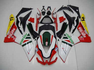 09-15 Weiß Rot Alitalia Aprilia RSV4 Motorrad Verkleidung