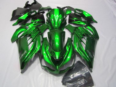 12-21 Grün weißer Ninja Aufkleber Kawasaki ZX14R ZZR1400 Motorrad Verkleidung