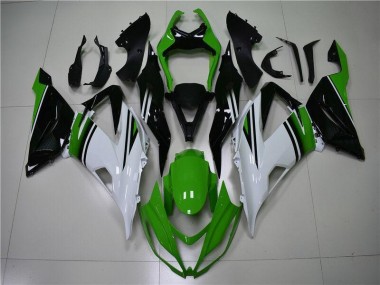 13-18 Grün Weiß Schwarz Kawasaki ZX6R Motorrad Verkleidung