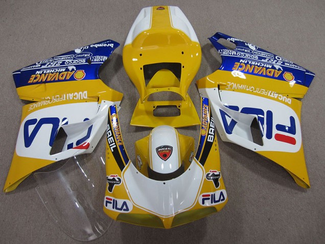 93-05 Gelb Weiß Fila Ducati 748 Motorrad Verkleidung